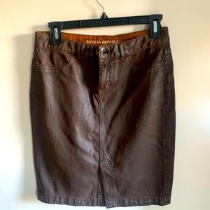 Banana Republic Brown Coated Skirt